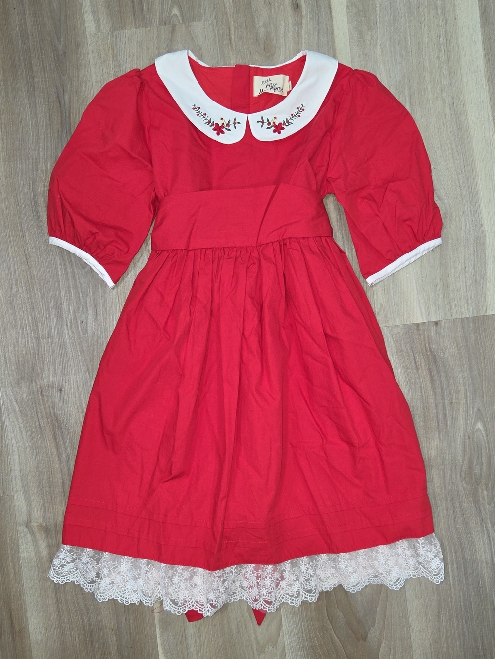 •Little Miss Marmalade• Little Girls Collared Red Christmas Dress